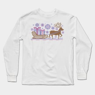 Knitted pattern reindeer Long Sleeve T-Shirt